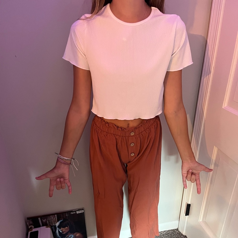 Girls white crop top